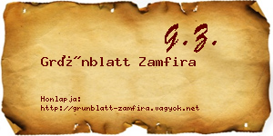 Grünblatt Zamfira névjegykártya